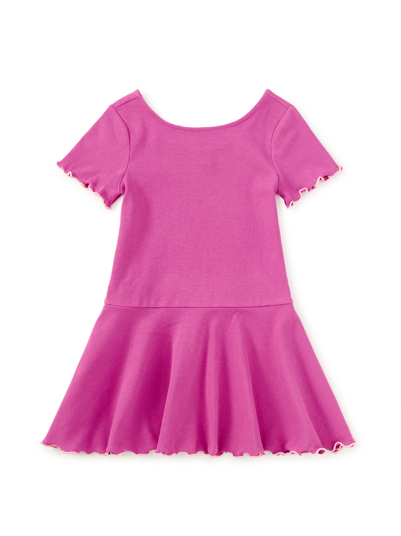 Ruffle Skater Ribbed Dress