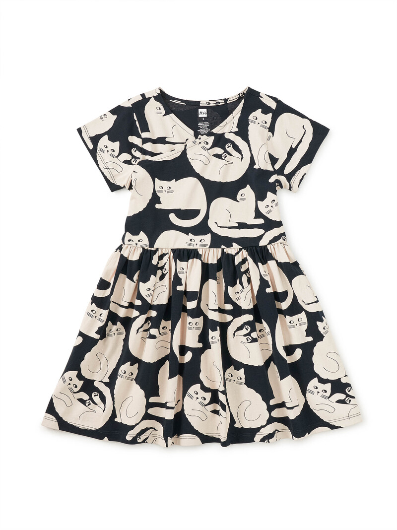 Short Sleeve Wrap Neck Dress